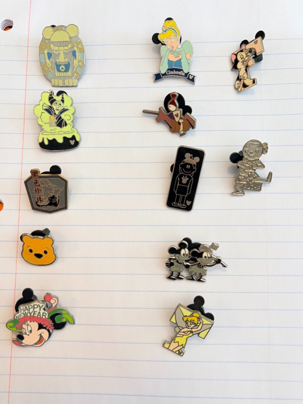 Disney Parks Pin Lot of 12 Collectible Hidden Mickey Trading Pins